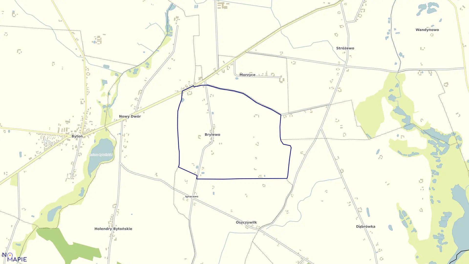 Mapa obrębu BRYLEWO w gminie Bytoń