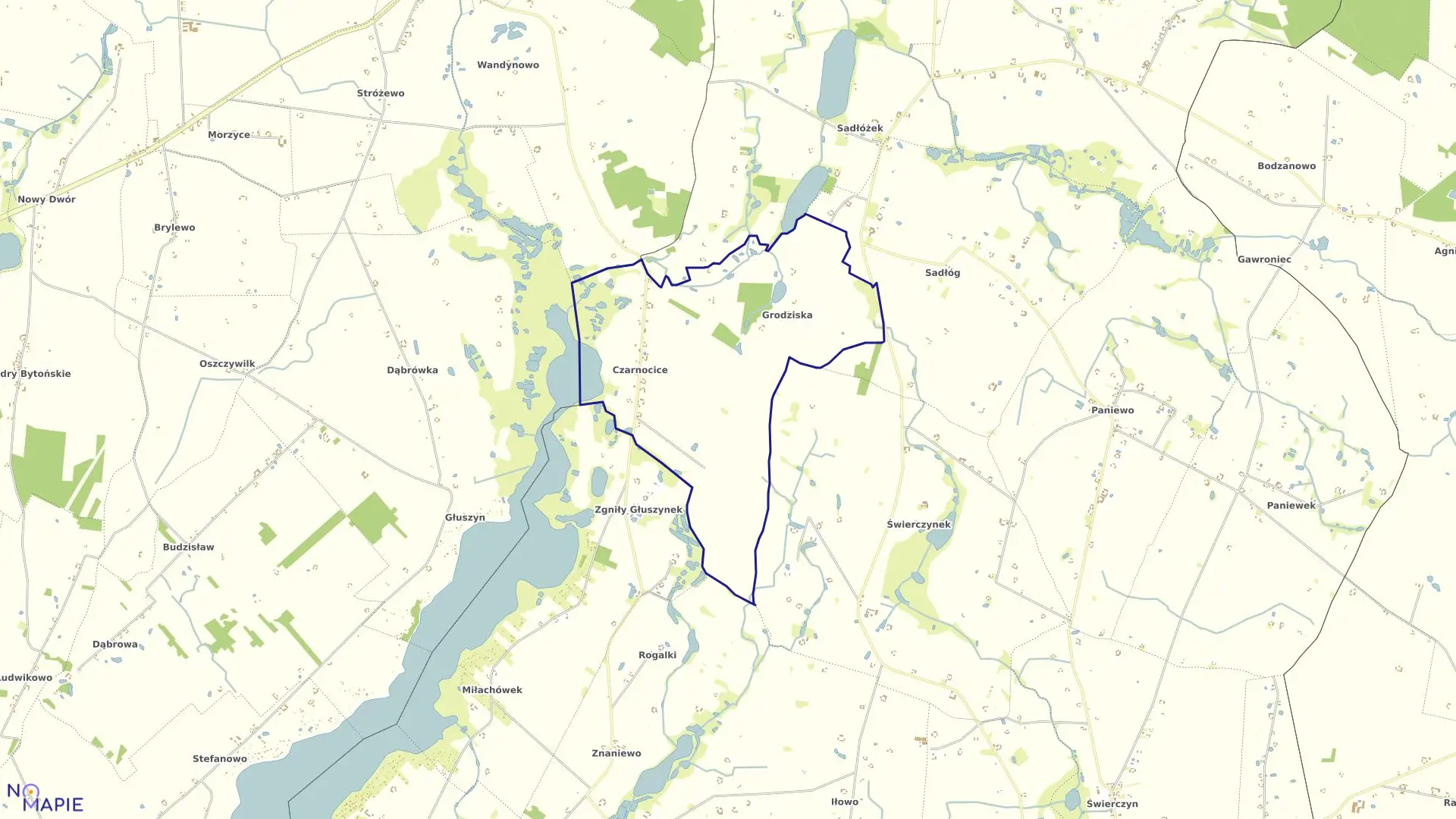 Mapa obrębu CZARNOCICE w gminie Bytoń