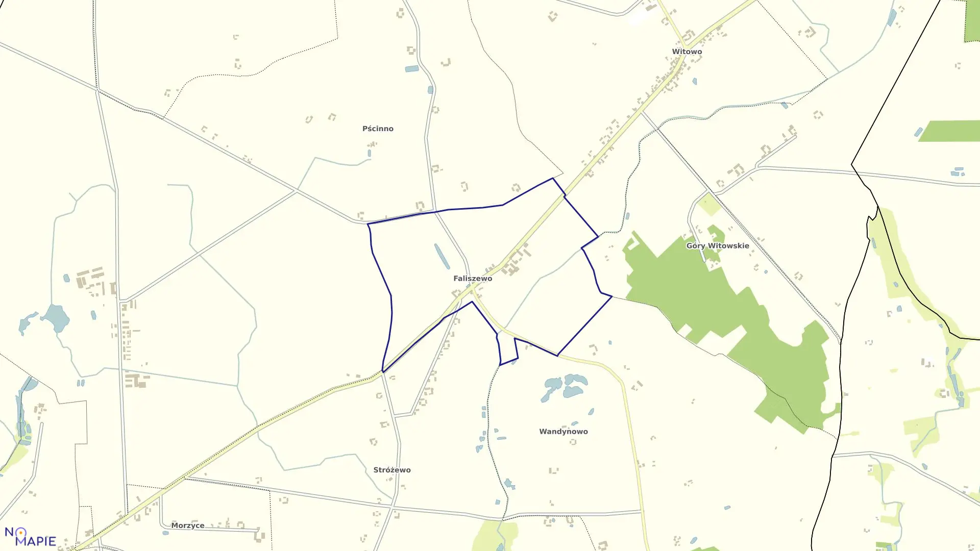 Mapa obrębu FALISZEWO w gminie Bytoń